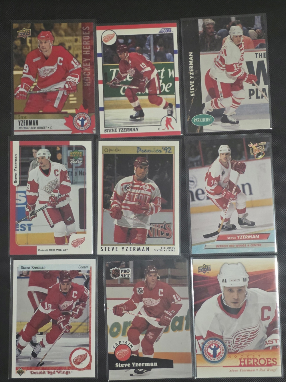 Steve Yzerman Detroit Red Wings Hockey Card Collection - Red